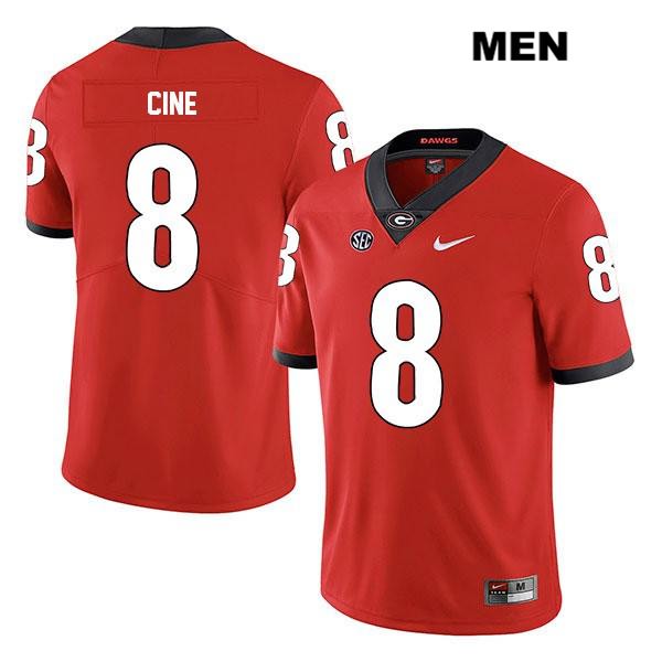 Georgia Bulldogs Men's Lewis Cine #8 NCAA Legend Authentic Red Nike Stitched College Football Jersey UHI4856OM